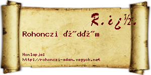 Rohonczi Ádám névjegykártya